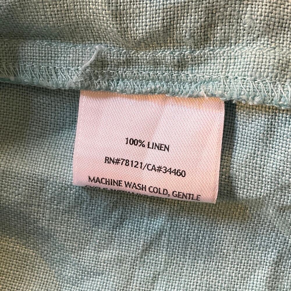 Eileen Fisher Womens Medium 100% Linen Cami Tank Top Aqua Blue Adjustable Straps - Picture 6 of 9